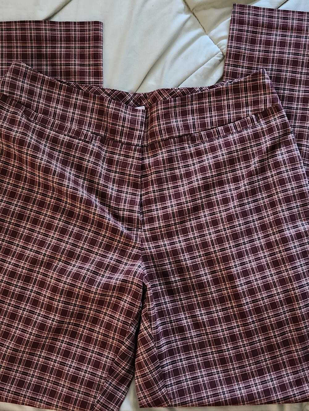 Fashion Bug Burgundy Plaid Pants